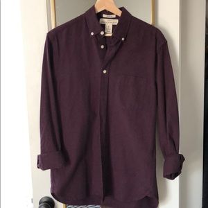 H&M Maroon Oxford Button Down Shirt size Small